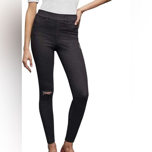 Spanx Distressed Ankle Skinny Denim Jean Legging Vintage Black Size Small - Picture 14 of 15